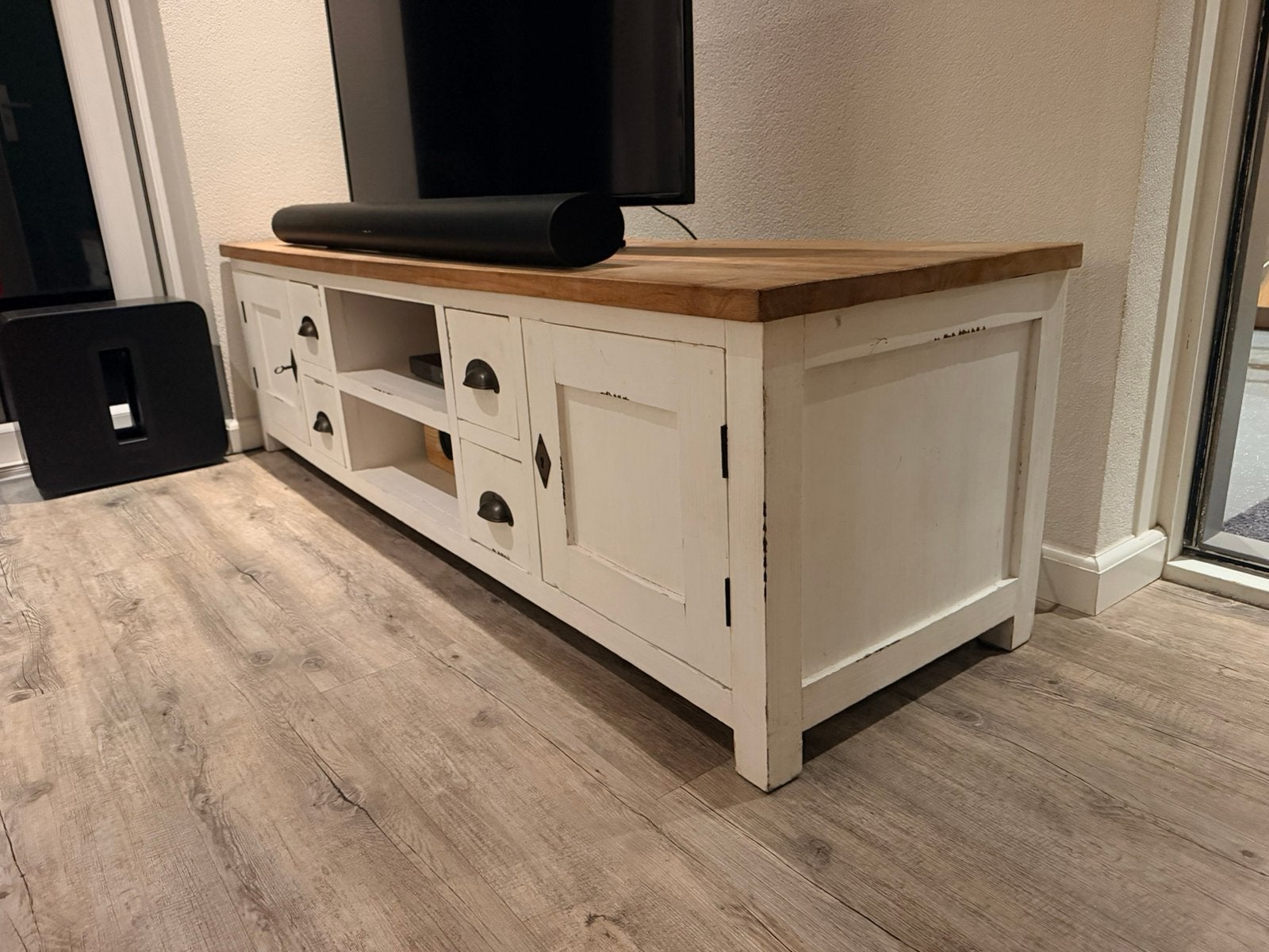 Te koop tv meubel wit hout landelijk, Ophalen