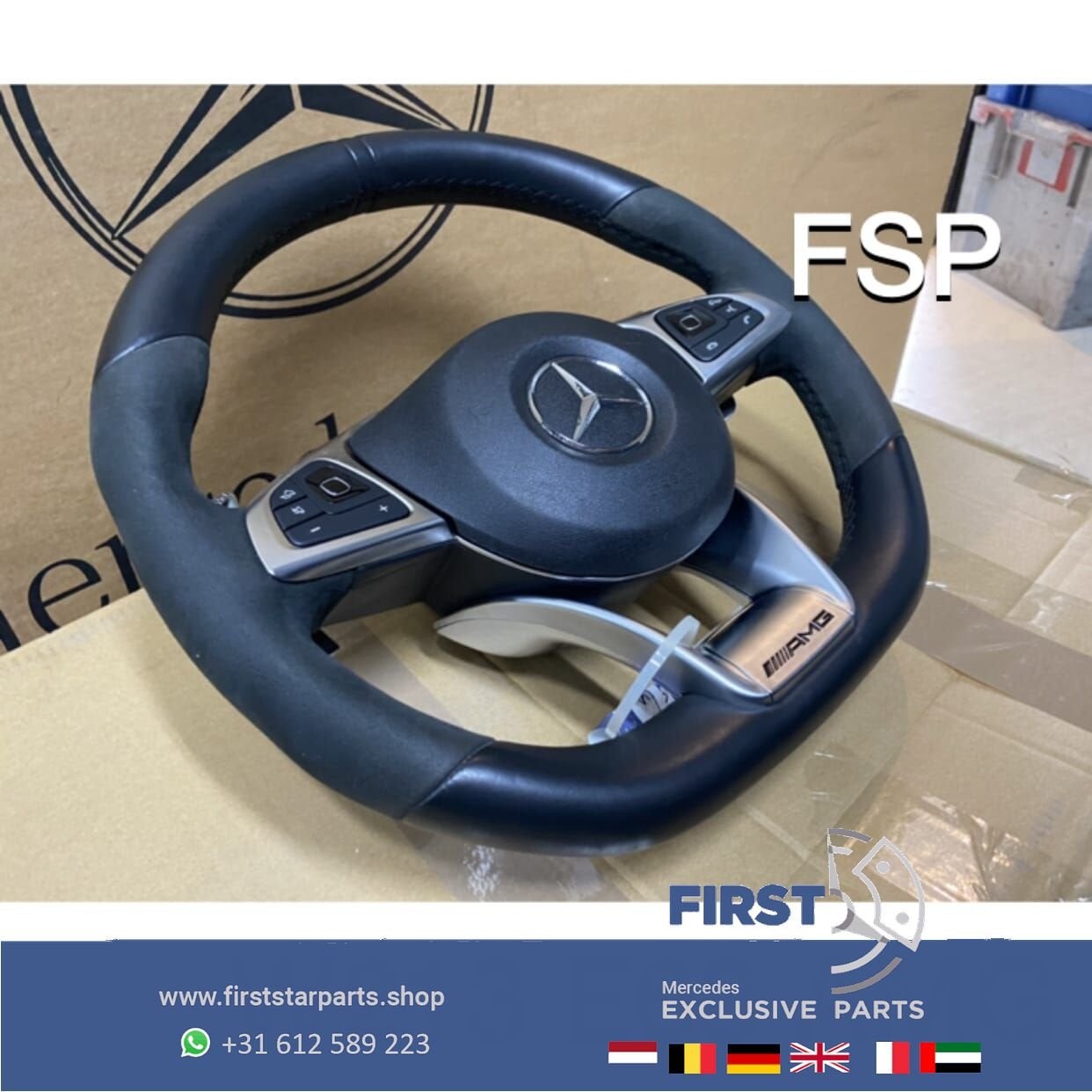 W213 E63 AMG Stuur Mercedes E Klasse 2016-2019 W238 zwart, Auto-onderdelen, Gebruikt, -, Ophalen of Verzenden, -