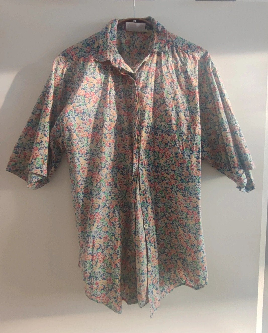 Vintage bloemen print shirt, Kleding | Heren, Overhemden, Ophalen of Verzenden
