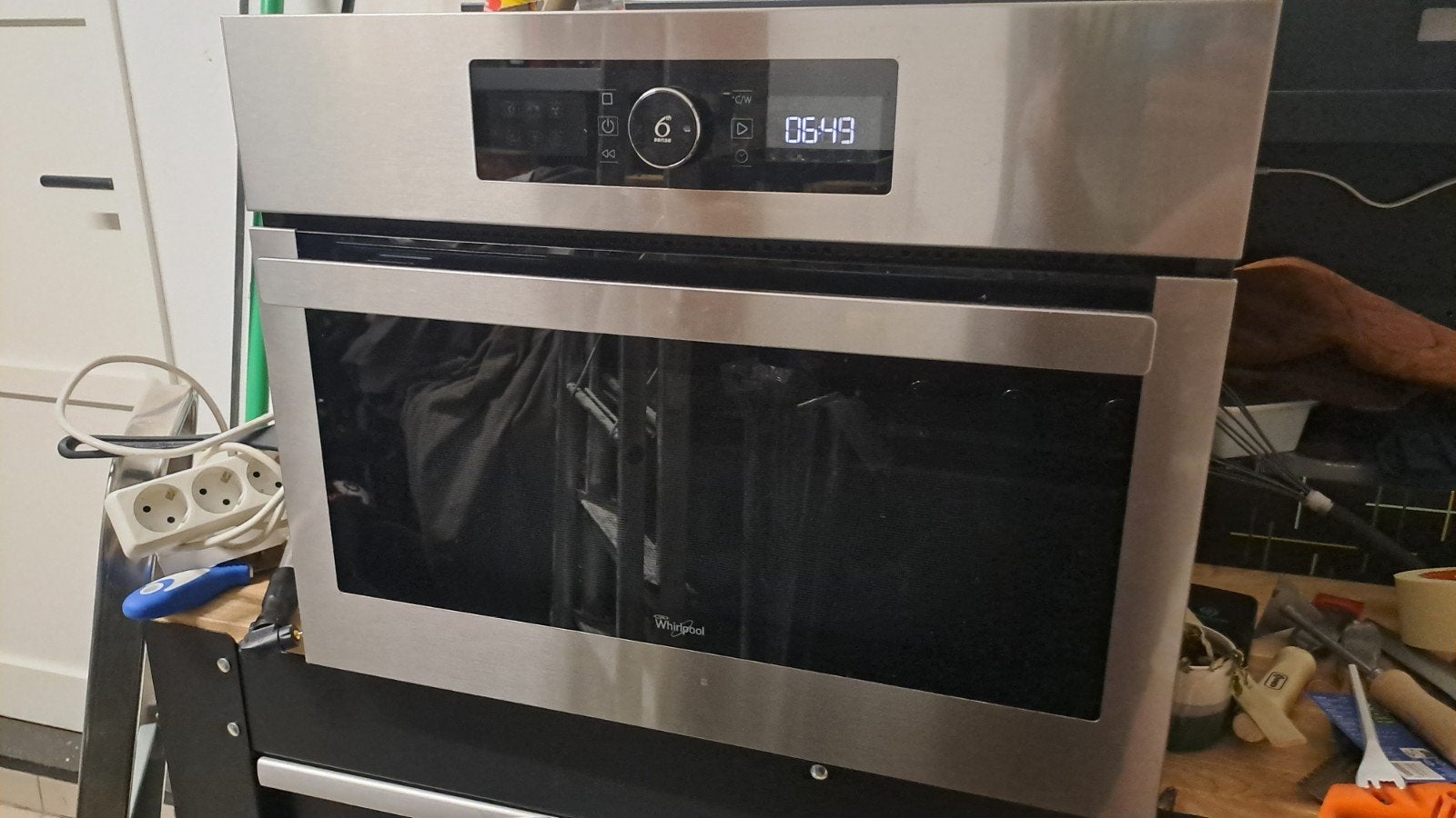 Whirlpool AMW 505/IX Inbouw Combimagnetron, Witgoed en Apparatuur, Magnetrons, Ophalen, Combimagnetron, Gebruikt, Inbouw