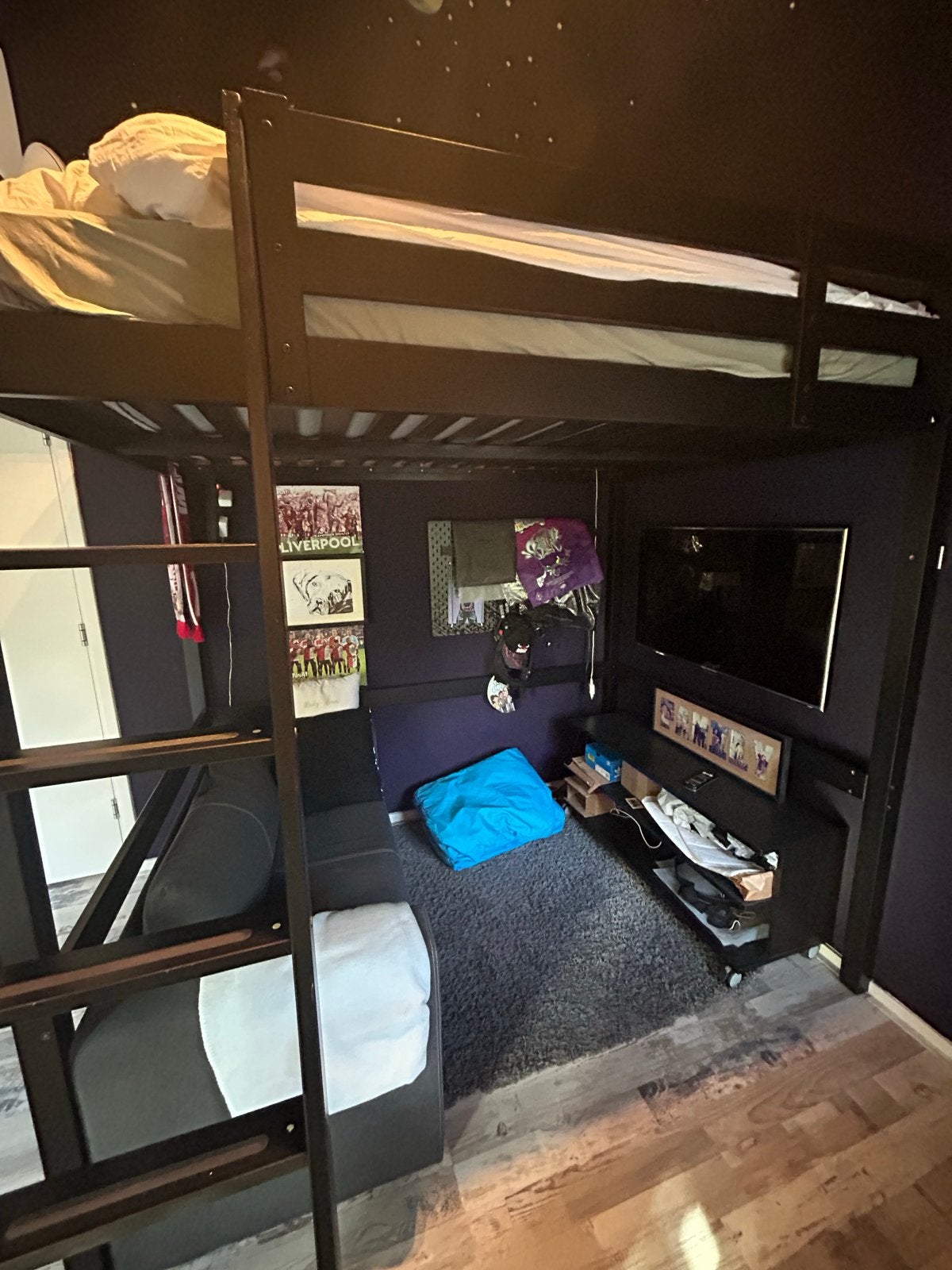 Ikea SMÅSTAD Hoogslaper met bureau en opbergruimte, Ophalen, Eenpersoons, Zo goed als nieuw, 200 cm