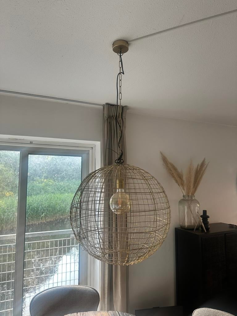 Gouden hanglamp, Ophalen, Zo goed als nieuw, Minder dan 50 cm