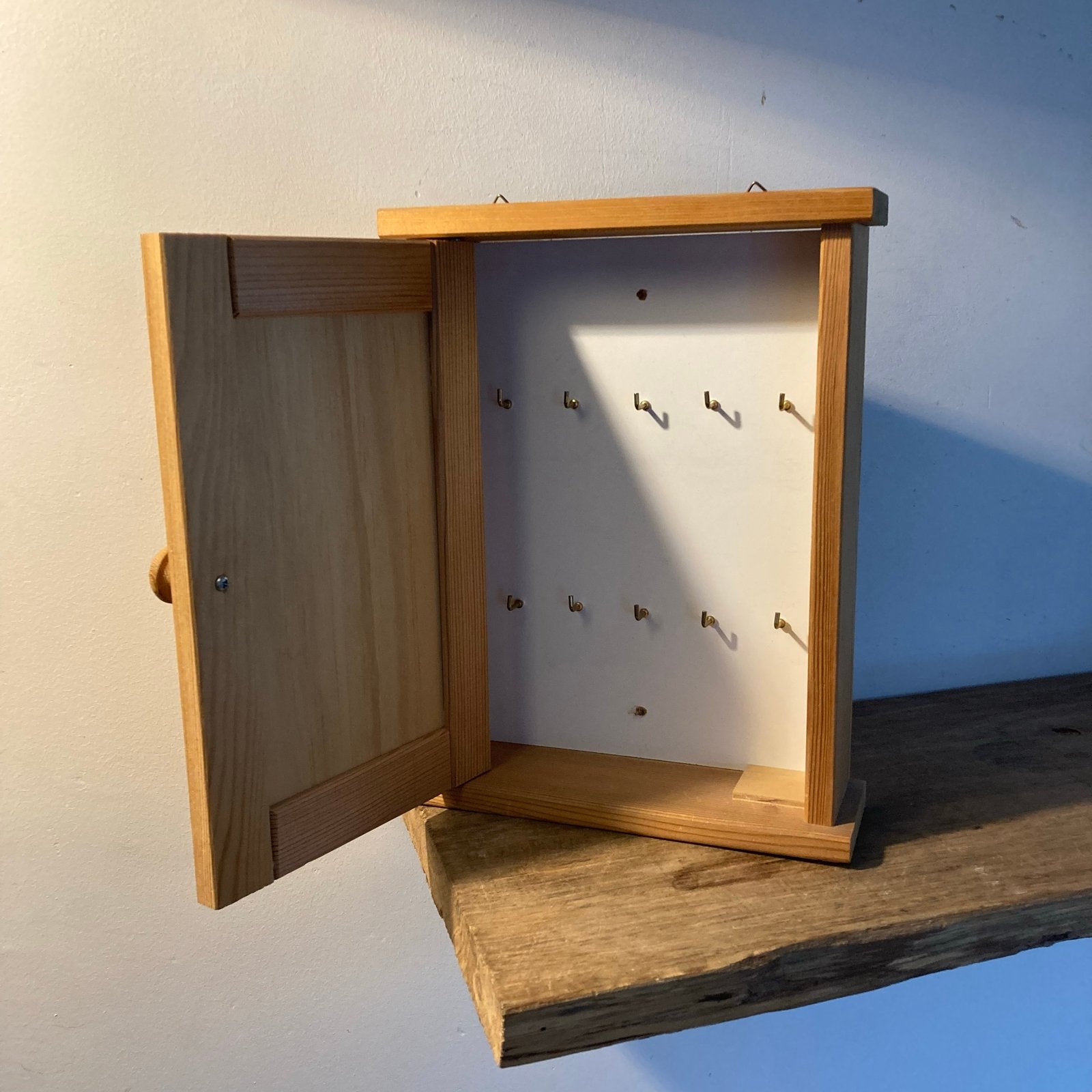 Houten sleutelkastje met 10 haakjes - 20x26 cm, Ophalen of Verzenden