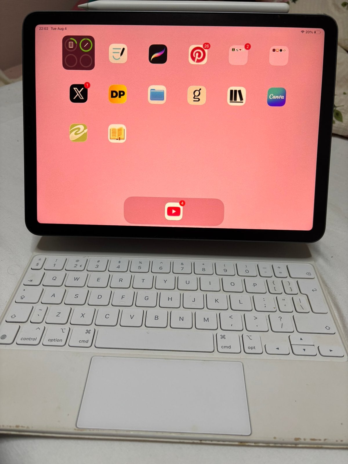 Apple iPad Air (4th gen) 64GB + Apple Pencil, Apple Keyboard, Computers en Software, Apple iPads, Apple iPad Air, 11 inch, Ophalen of Verzenden