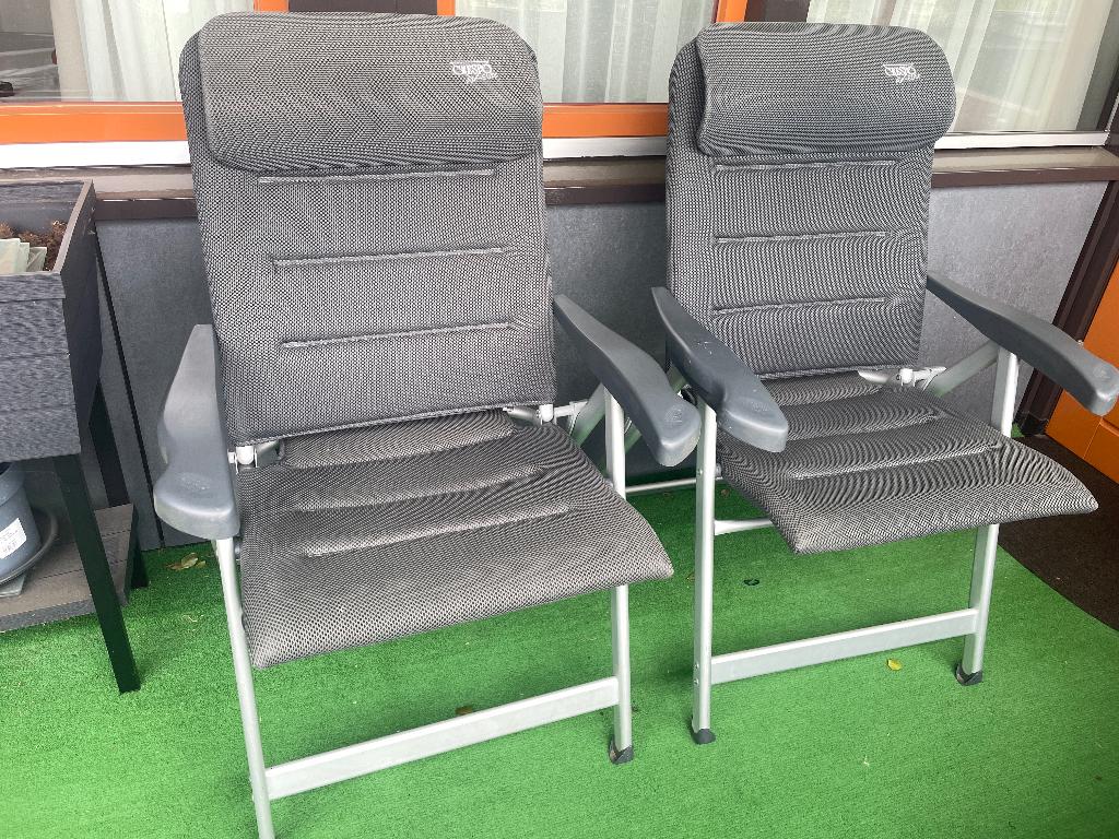 Drie Crespo Air Elite tuinstoelen camping balkon, Ophalen, Nieuw, Campingstoel
