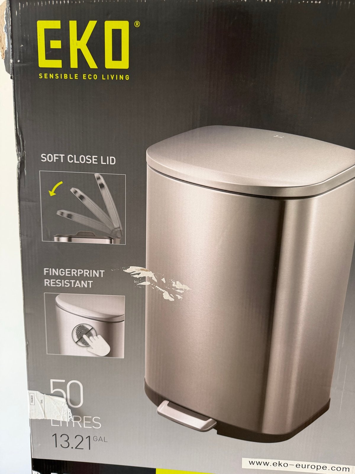 Eko Sensible Eco Living Prullenbak 50L - Nieuw in doos!, Ophalen, Met pedaal, Nieuw, 40 liter of meer