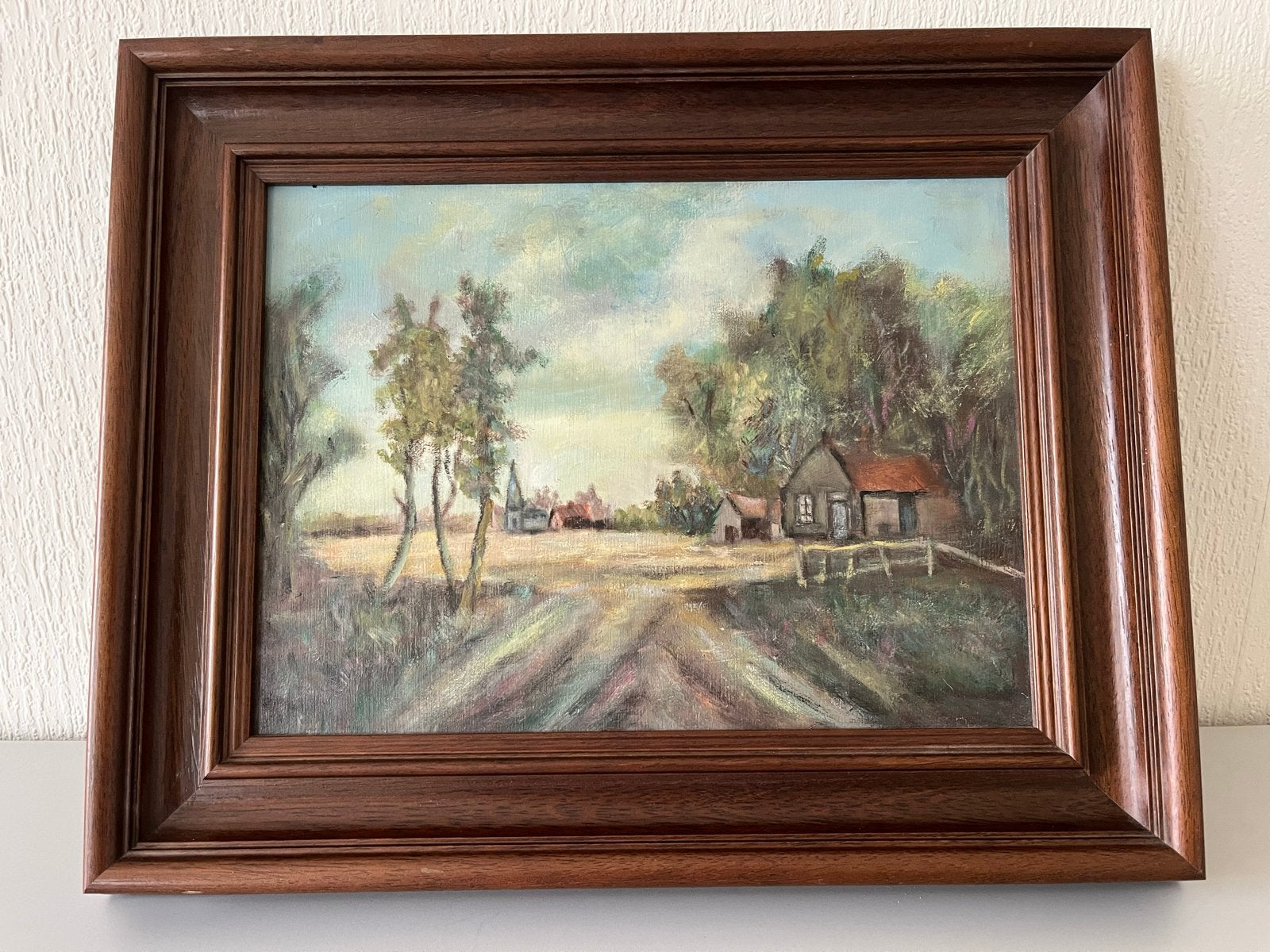 Twee Olieverf Schilderijen: Hollandse Landschappen, Antiek en Kunst, Ophalen, Paneel, Gedateerd, Landschap