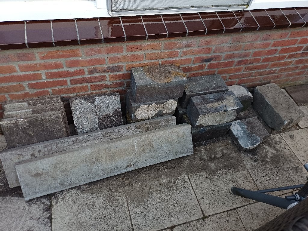 Tegels, Ophalen, Gebruikt, Beton, Terrastegels