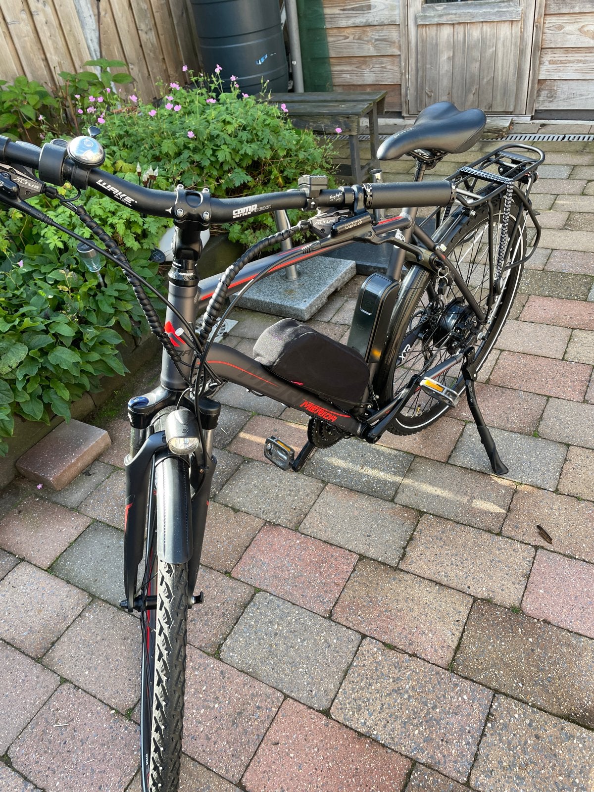 Elektrische Merida woon/werk fiets - 250W motor, 17,5Ah accu, Gebruikt, 50 km per accu of meer, 55 tot 59 cm, Ophalen