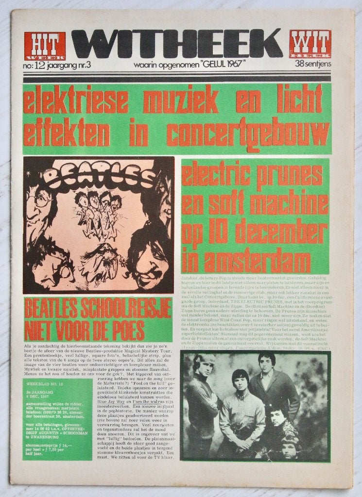 Hitweek nr 12 - 8 december 1967, Ophalen of Verzenden, Gelezen, Muziek, Film of Tv
