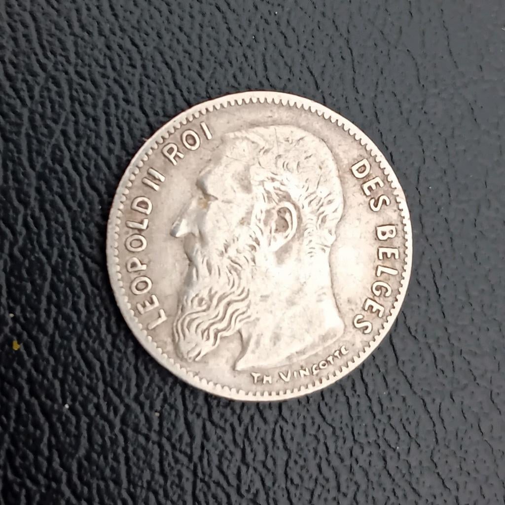 50 cents 1909 Belgie Leopold 2 Roi Zilver, Postzegels en Munten, Munten | België, Ophalen of Verzenden