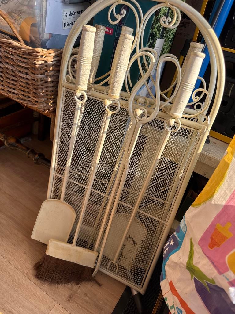 IJzeren Brocante Haardstel - Riviera Maison tuinkachel set, Ophalen of Verzenden, Gebruikt, Vrijstaande haard, Overige soorten