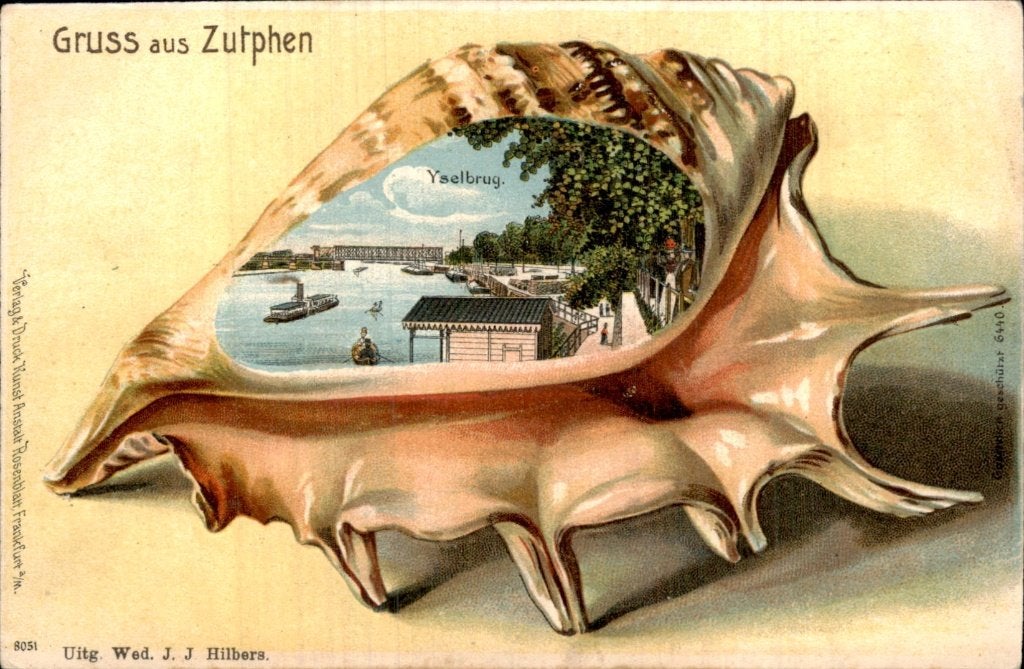Zutphen - Yselbrug - Schelp, Ophalen of Verzenden, Voor 1920, Ongelopen, Gelderland