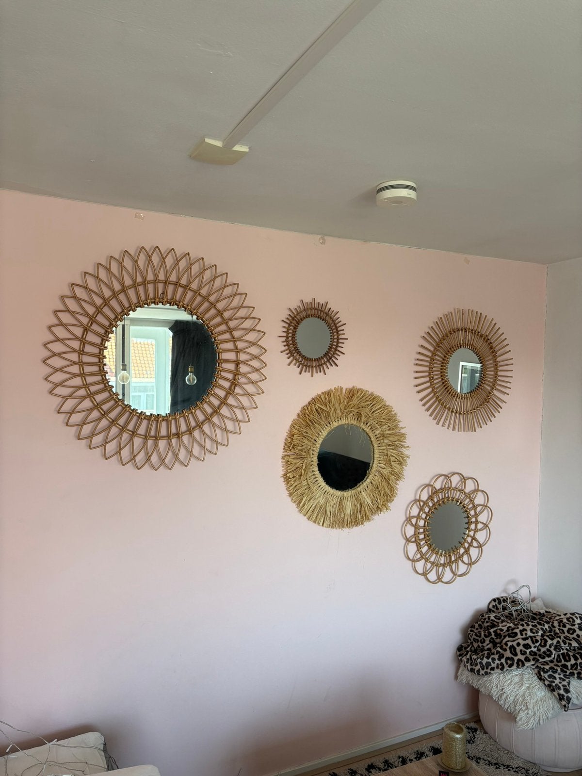 Xenos rotan spiegels bamboe hout boho spiegel woonkamer, Ophalen of Verzenden, Zo goed als nieuw
