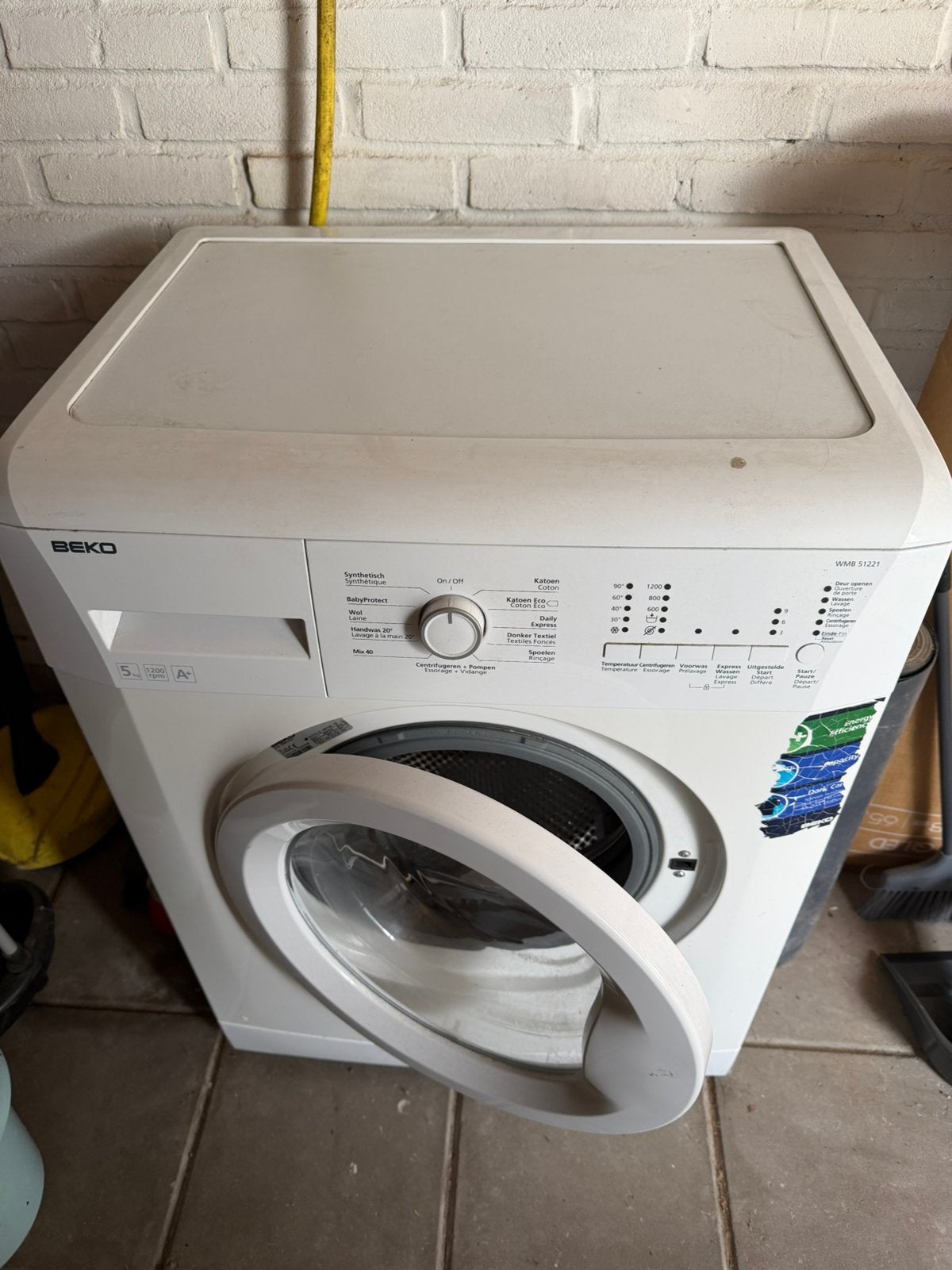 Wasmachine te koop, Witgoed en Apparatuur, Wasmachines, Gebruikt, 85 tot 90 cm, 1200 tot 1600 toeren, Ophalen