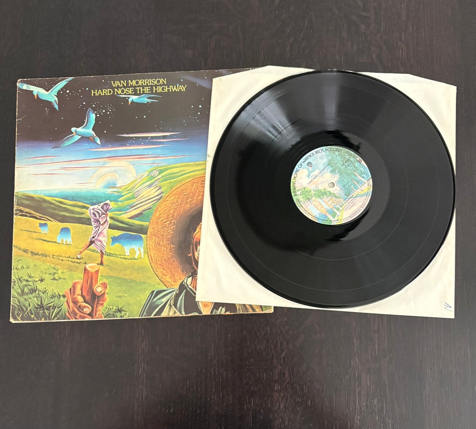 Van Morrison hard nose on the highway lp vinyl, Ophalen of Verzenden, Gebruikt, 12 inch, Poprock