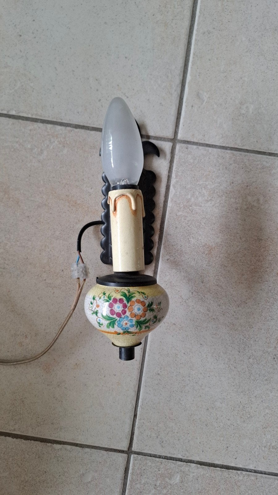 Brocant lampje schemerlamp wandlampje, Ophalen of Verzenden