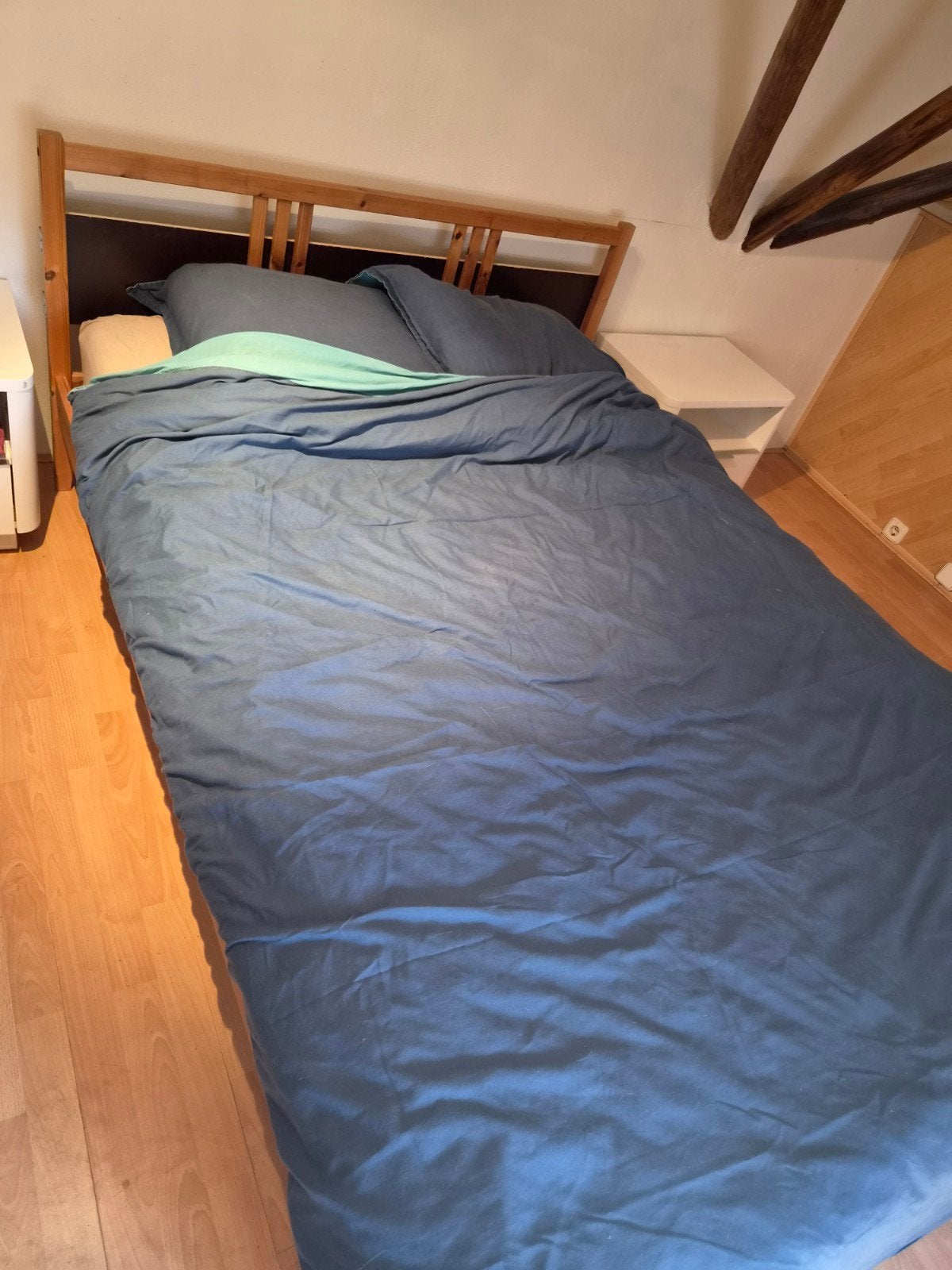 2 persoons bed, Ophalen, Gebruikt, Eenpersoons, Bruin