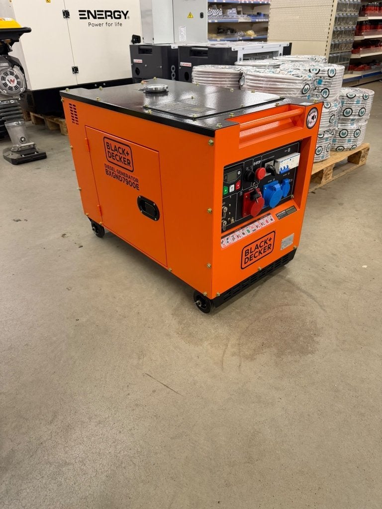 Black+Decker diesel generator 8 kVA | ATS | 230/400V, Ophalen, Elektrisch startend, Dieselolie, Nieuw
