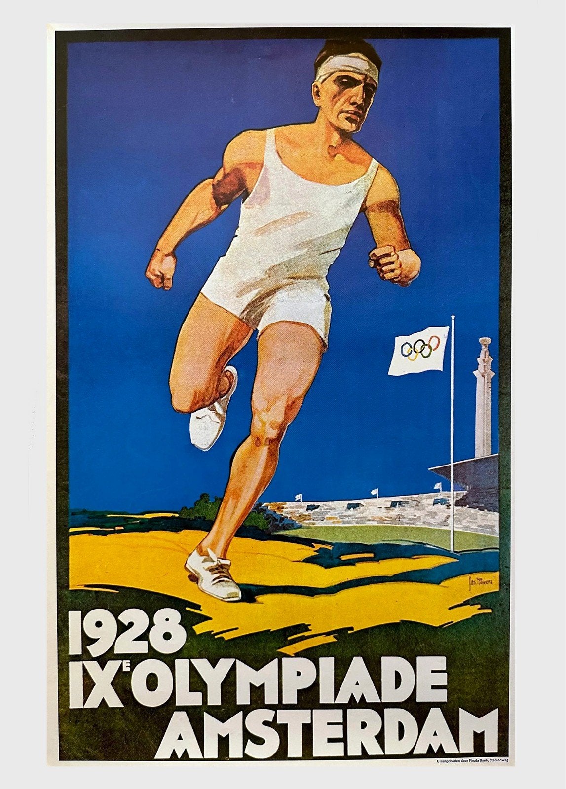 Vintage Olympische Spelen Amsterdam 1928 Poster, Ophalen of Verzenden, Sport, A1 t/m A3, Rechthoekig Staand