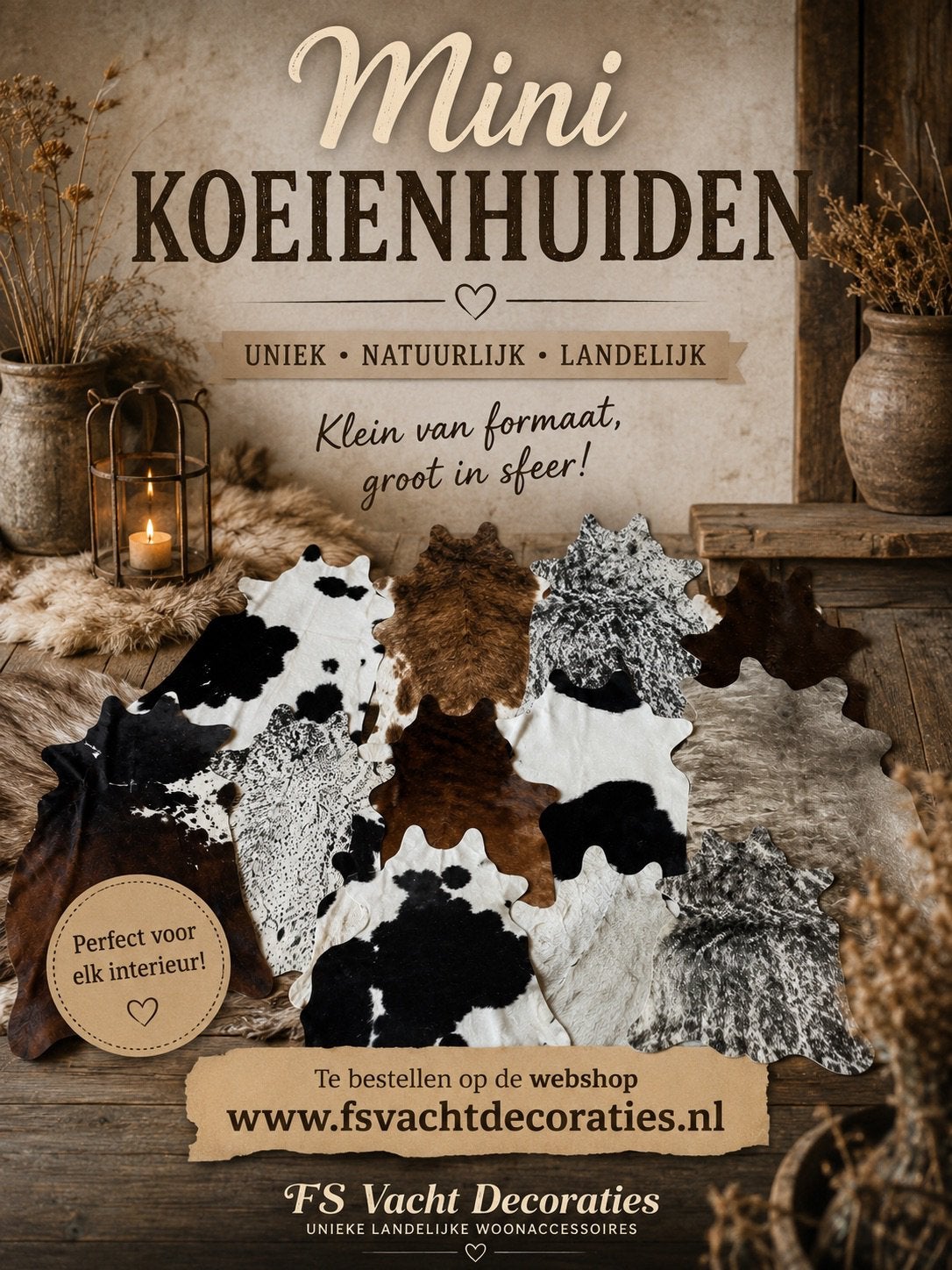 Mini koeienhuiden, Ophalen of Verzenden, Nieuw