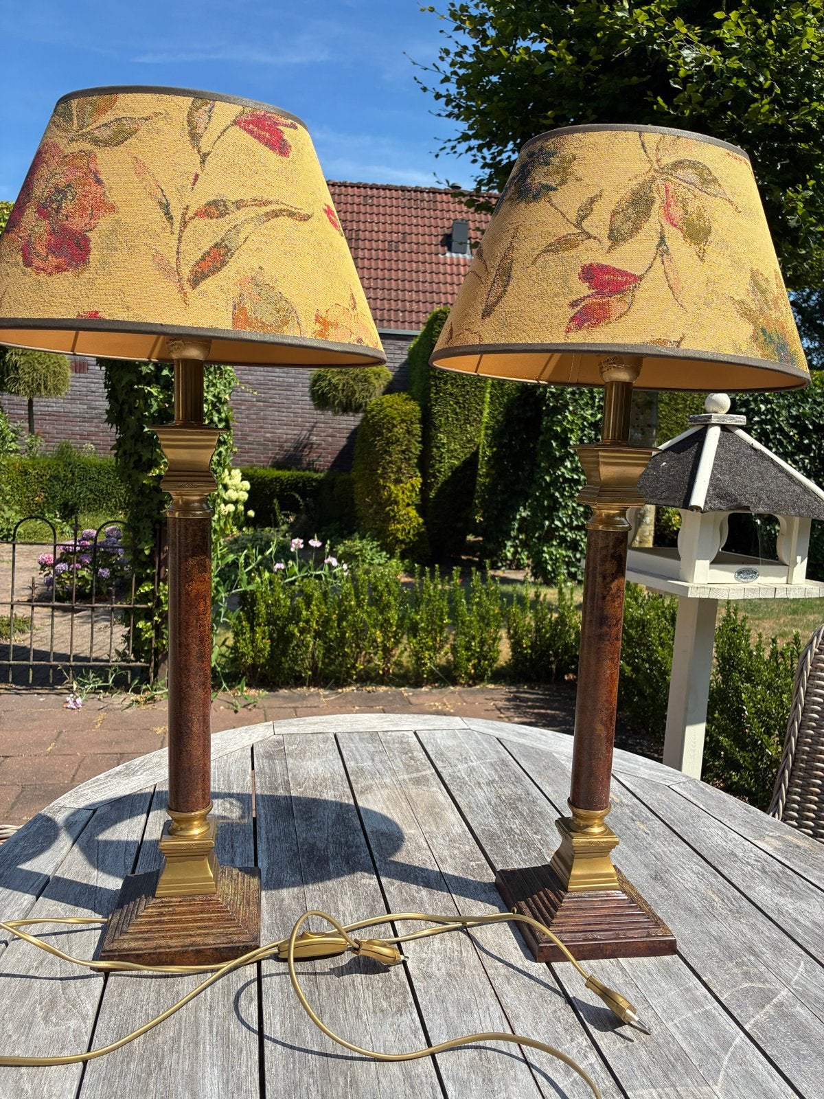 Set van 2 Schemerlampen met Bloemenkappen - 72 cm Hoog, Ophalen