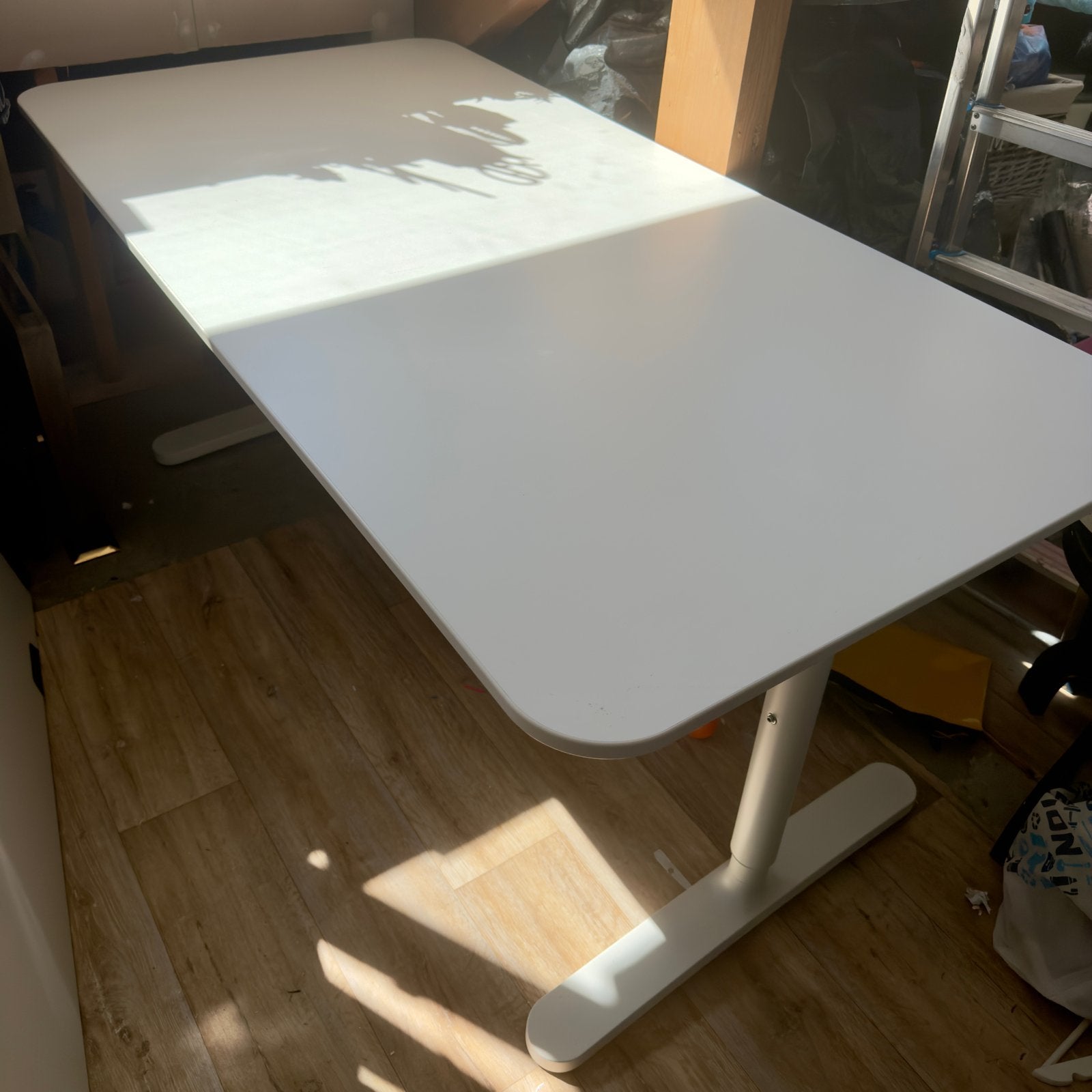 Wit bureau 160x80 cm met lichte gebruikssporen, Ophalen, Overige typen, Gebruikt, Overige merken