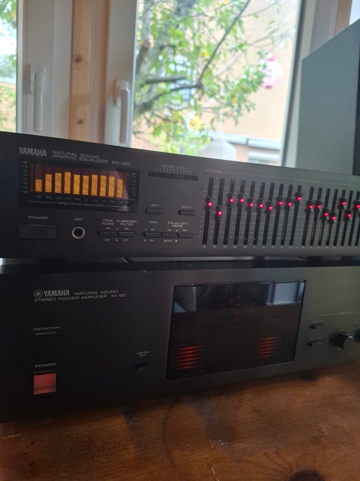 Yamaha M-50 Versterker met EQ-550 Equalizer, Ophalen, Gebruikt, Yamaha, 120 watt of meer
