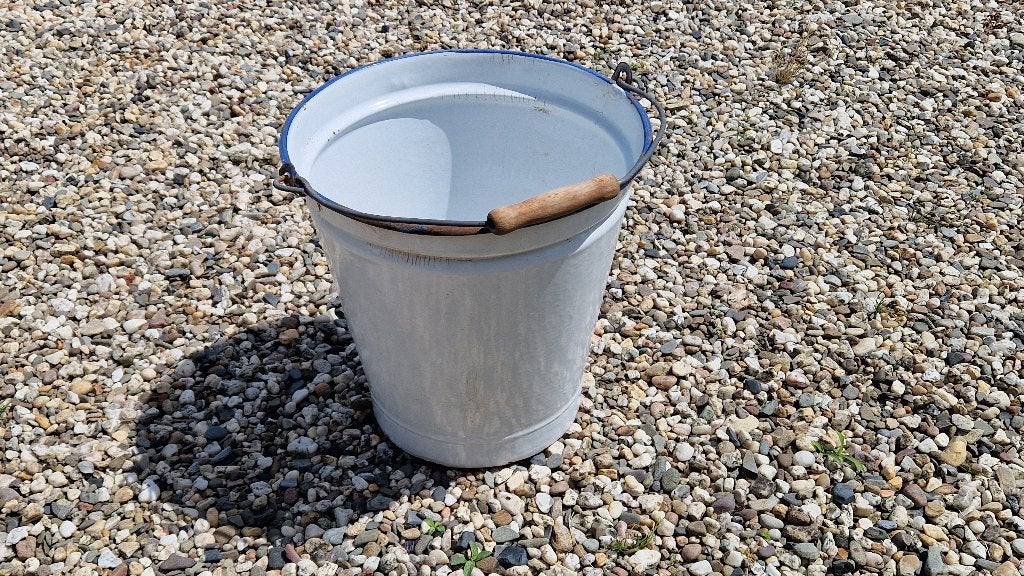 Gemaileerde bakken Emmer en Vergiet, Ophalen of Verzenden, Gebruikt, Overige materialen, Overige typen