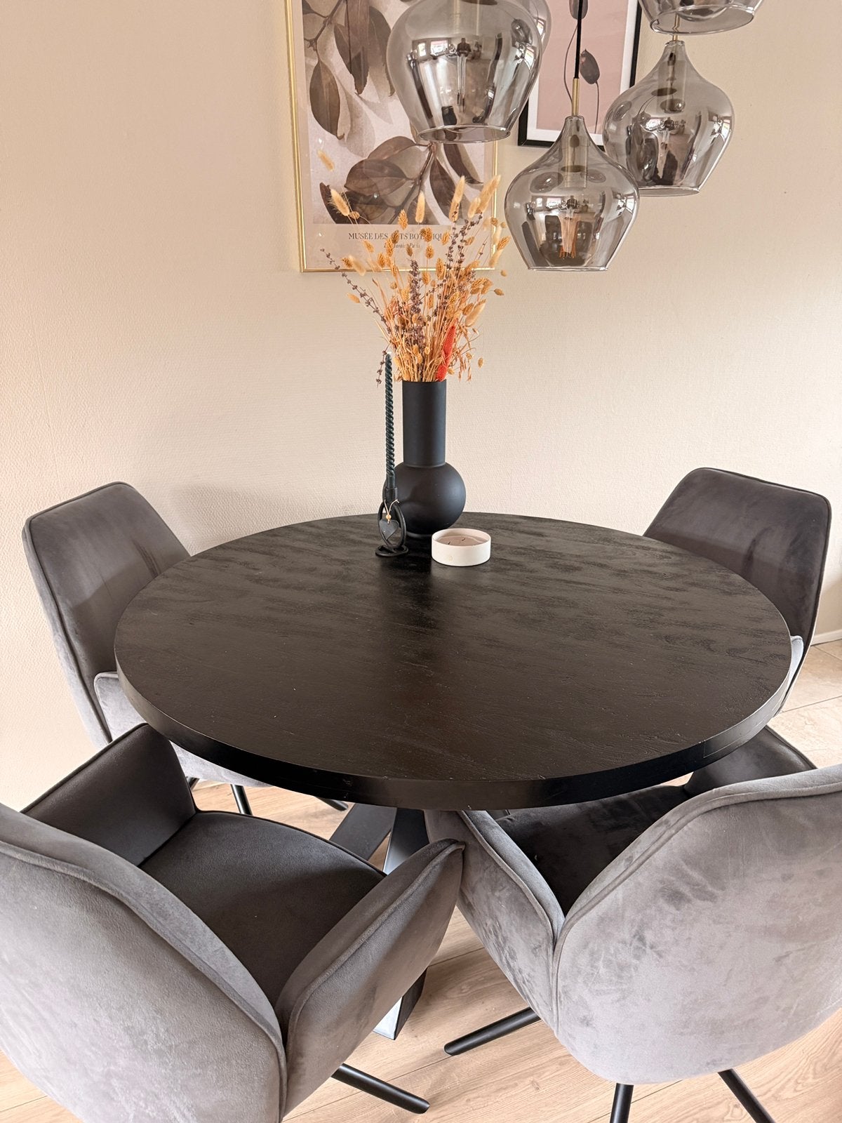 ≥ Ronde eettafel 1.20m met stalen X-poot mat zwart (m2406156384 ...