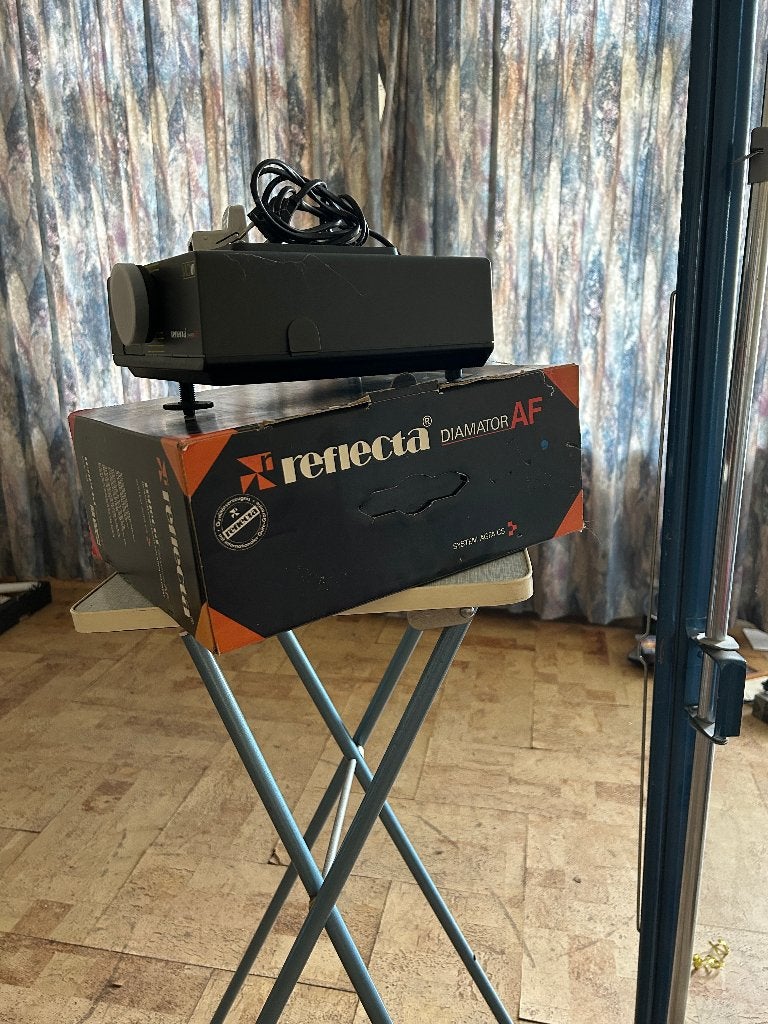 diaprojector, Ophalen, Gebruikt, Met scherm