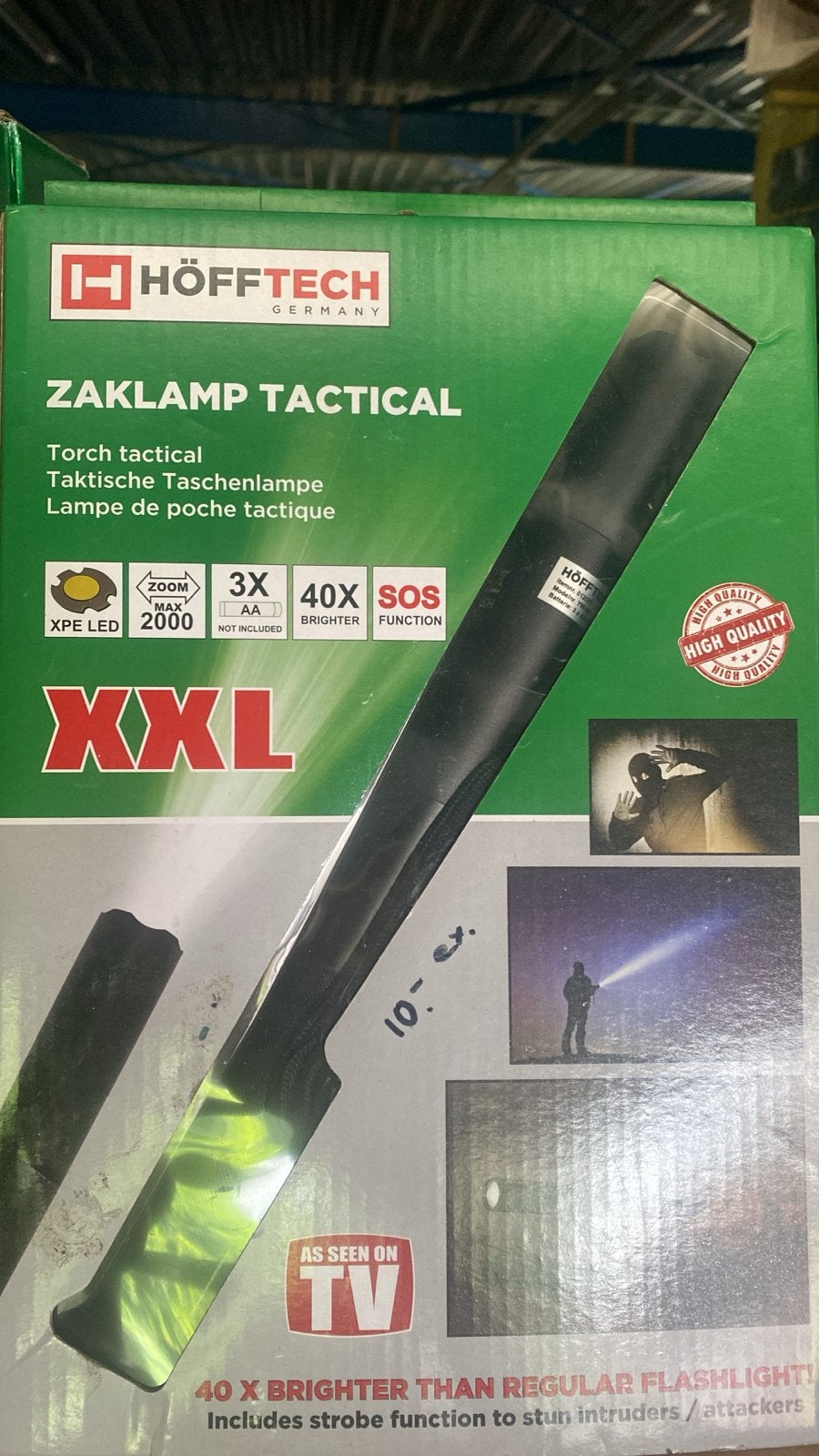 Höfftech XXL Tactische Zaklamp - Nieuw, Ophalen of Verzenden, Nieuw, Batterij