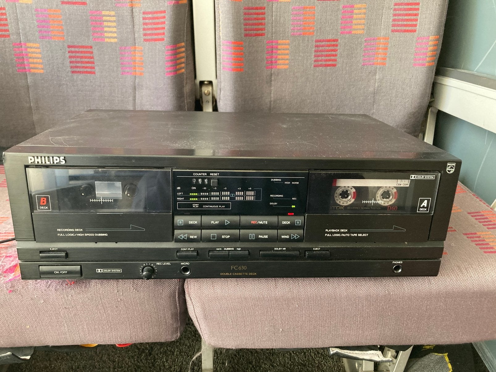 Philips FC630 dubbel cassette deck, Ophalen of Verzenden, Philips
