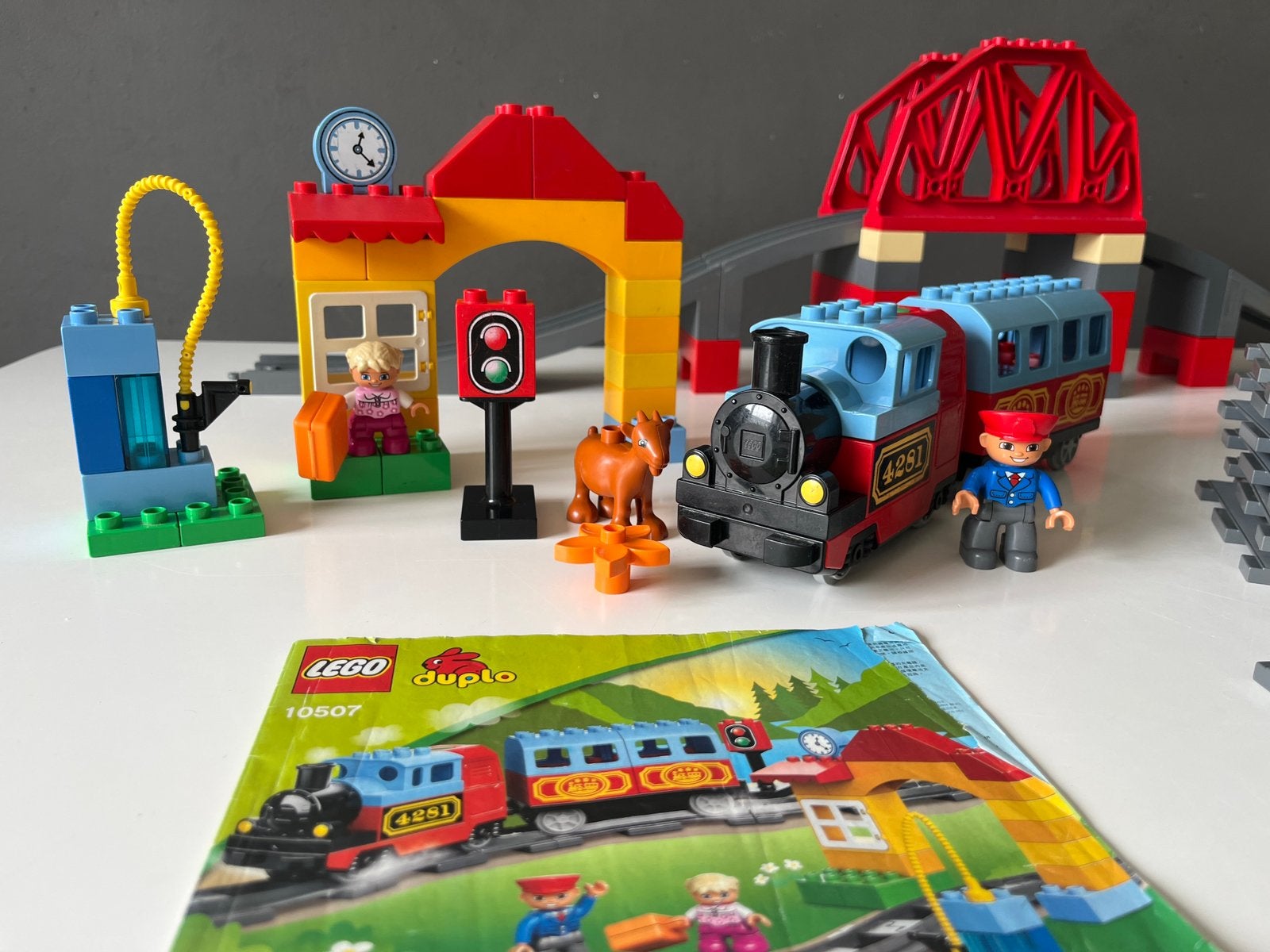 Duplo Treinbaan 10507 met brug 3774 en extra’s, Gebruikt, Overige thema's, Ophalen of Verzenden, Duplo