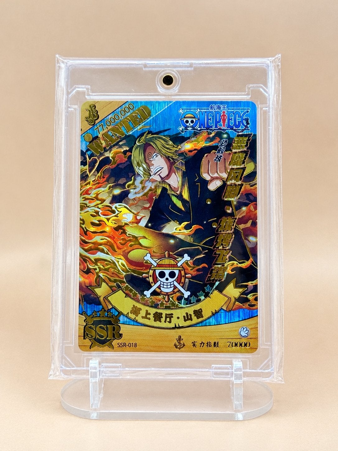 One Piece Sanji Wanted SSR-018 – Gouden Kaart, Verzenden, Zo goed als nieuw, Losse kaart, Foil