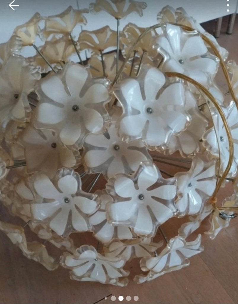 Vintage hanglamp The aesthetics of light. 70ties., Huis en Inrichting, Kunststof, Gebruikt, Vintage, E27 (groot)