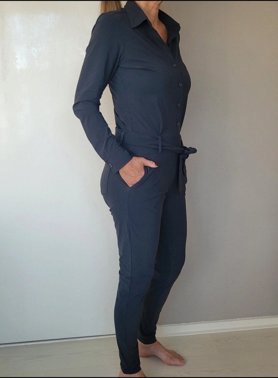 Studio Anneloes Angelique jumpsuit S Antracietgrijs Broekpak, Studio Anneloes, Verzenden, Zo goed als nieuw, Maat 36 (S)