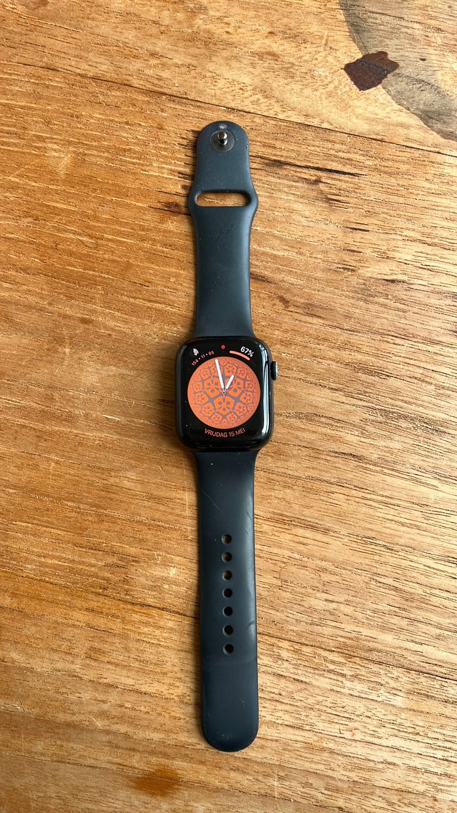 Apple watch serie 8 45mm, Ophalen, Gebruikt, Zwart, IOS