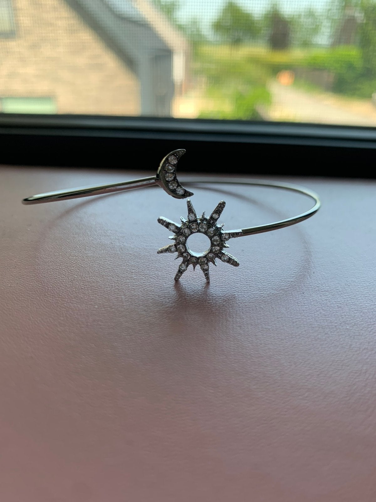 Ster en maan sieraad, Verzenden, Zo goed als nieuw, Zilver, Met strass