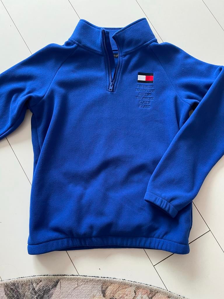 Tommy Hilfiger fleece trui blauw 176, Kinderen en Baby's, Kinderkleding | Maat 176, Ophalen of Verzenden, Zo goed als nieuw