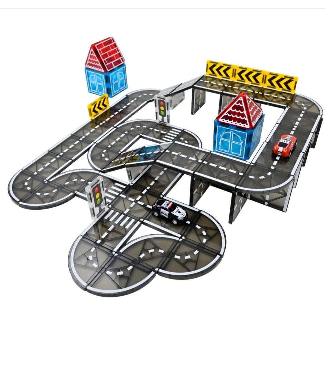 Magnaminds magnetische racebaan 78 stuks, Overige merken, Racebaan, Zelf te bouwen, Ophalen of Verzenden