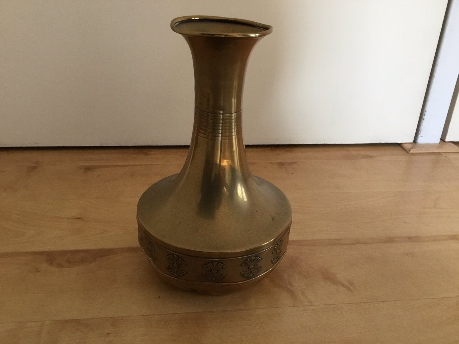 Geel koperen art deco vaas antiek Daalderop, Ophalen of Verzenden, Koper of Brons