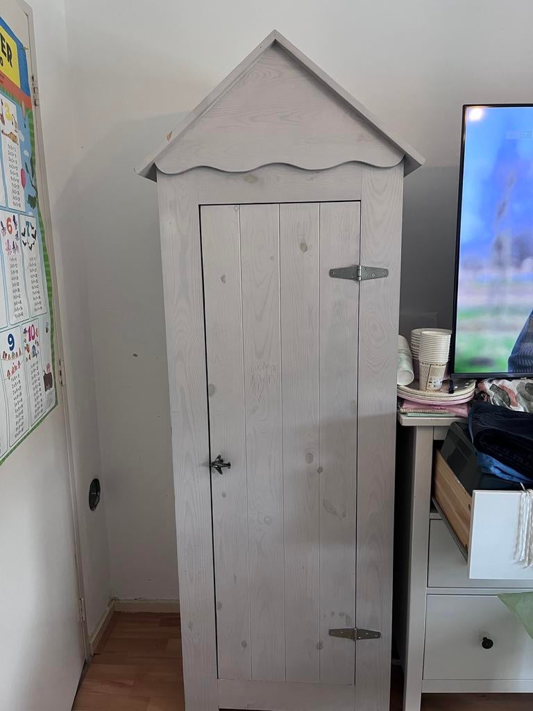Leuke houten kast in strandhuisstijl, Gebruikt, 25 tot 50 cm, Met deur(en), 50 tot 100 cm