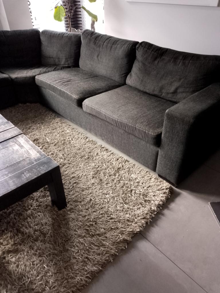 Hoekbank met salontafel en TV meubel, Huis en Inrichting, Banken | Bankstellen, 250 tot 300 cm, Gebruikt, Hoekbank, 75 tot 100 cm