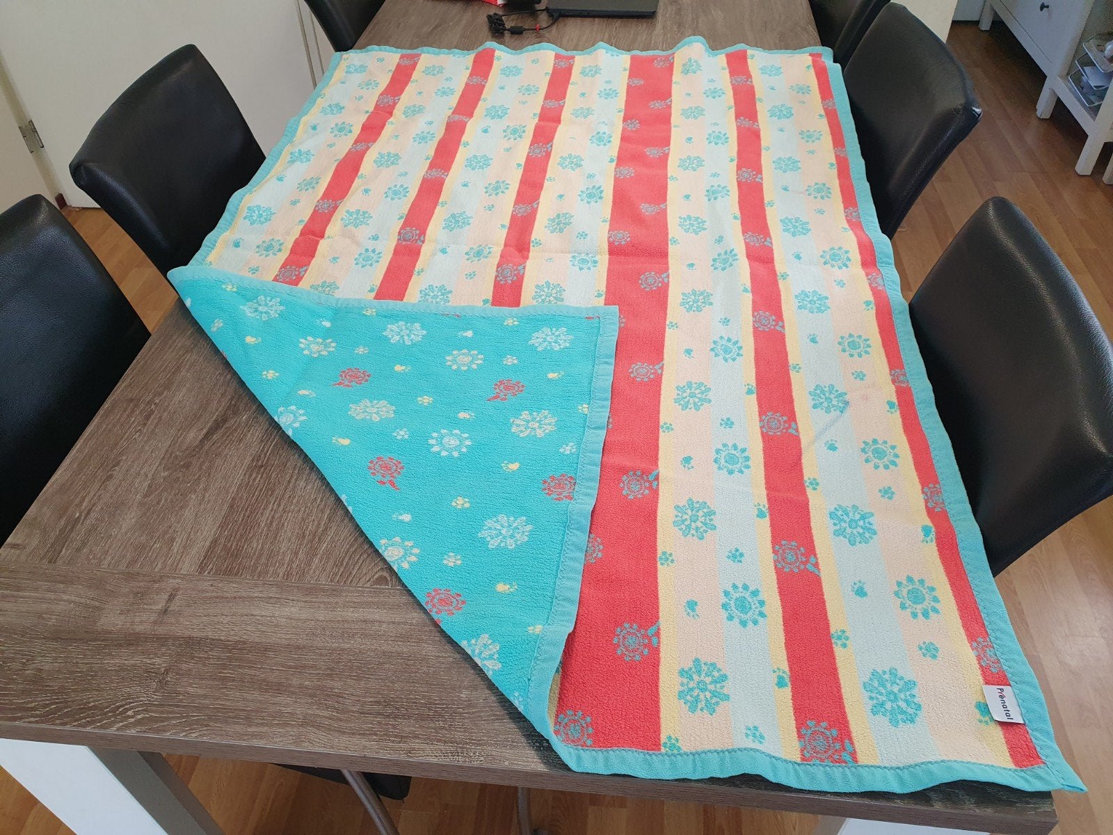 Prénatal baby/ ledikant deken met dubbelzijdige print, Kinderen en Baby's, Ophalen of Verzenden, Gebruikt, Deken