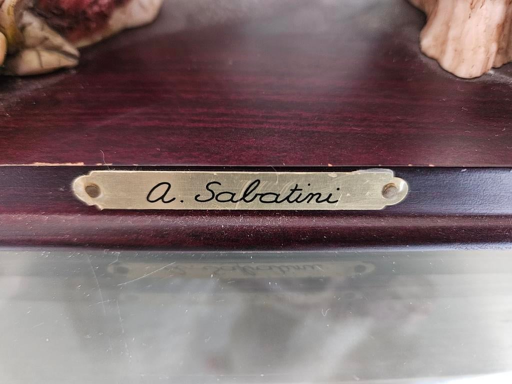A. Sabatini Beeldje - Twee Duiven op Tak, Verzamelen, Beelden en Beeldjes, Ophalen, Zo goed als nieuw, Dier