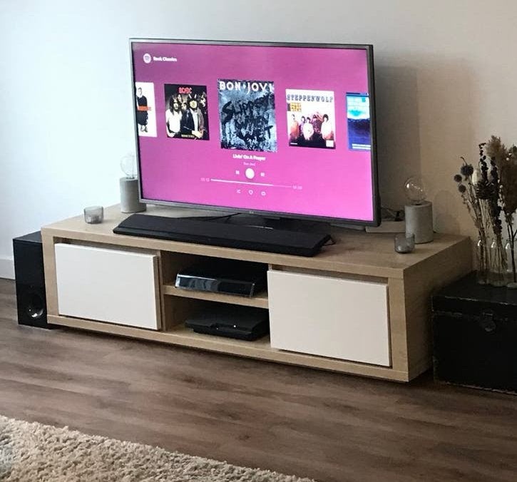 TV-meubel met opbergruimte naturel, Ophalen, 150 tot 200 cm, Zo goed als nieuw, Minder dan 100 cm