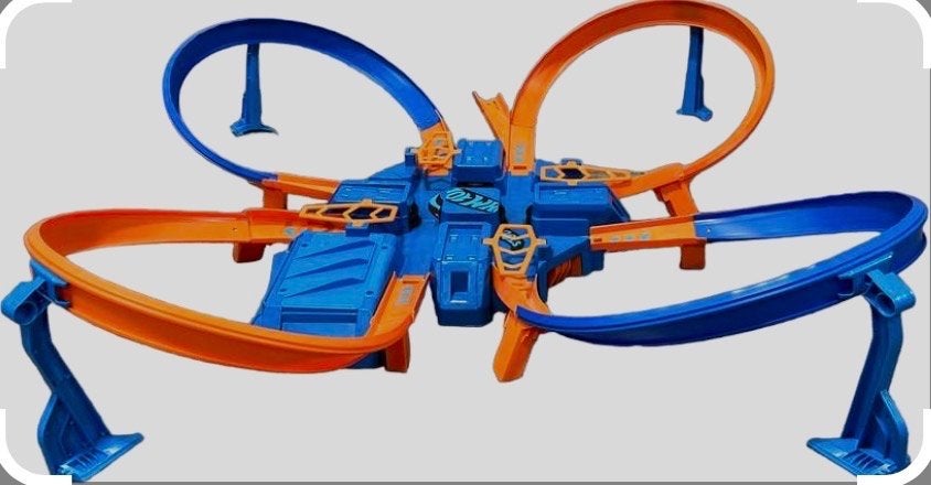 Hot Wheels Criss Cross Crash baan met auto's, Ophalen, Zo goed als nieuw