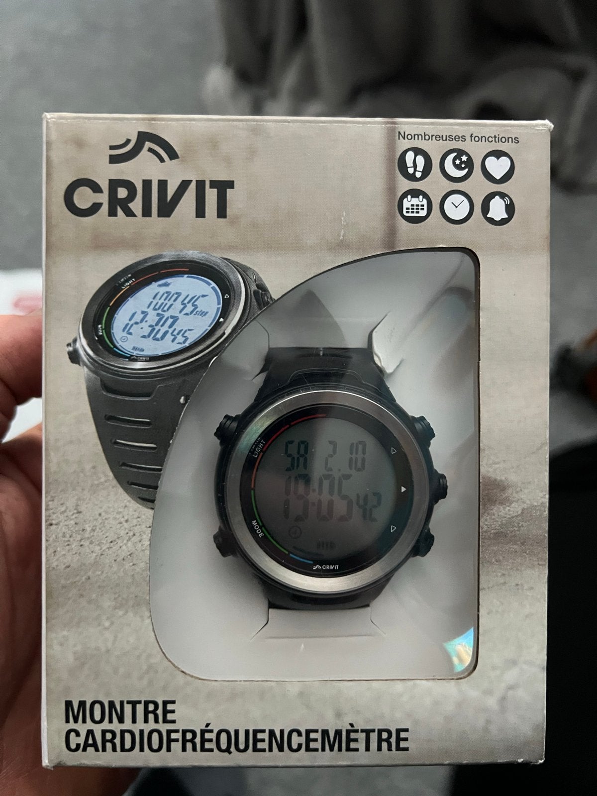 Crivit sporthorloge met hartslagmeter en GPS, Afstand, Zwart, Nieuw, Ophalen of Verzenden