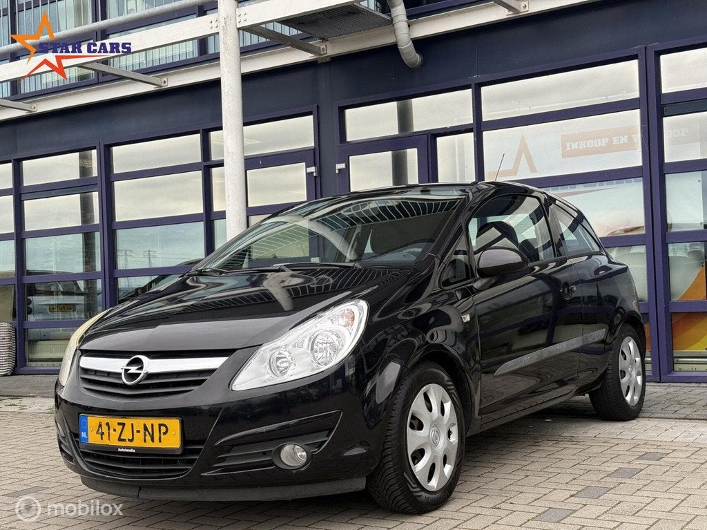 Opel Corsa 1.2-16V Enjoy| AUTOMAAT| Airco| APK| Elek Pakket, 450 kg, 1229 cc, Zwart, Origineel Nederlands